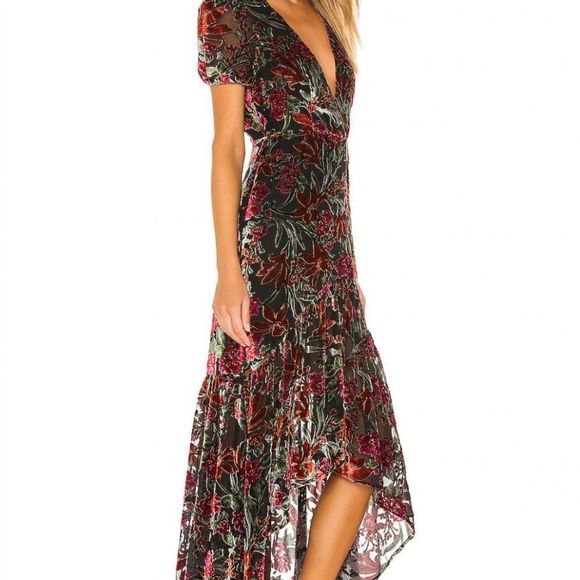 NWT Revolve House of Harlow 1960s Velvet Talita Dres Noir Floral Multi - SIZE M - Picture 2 of 4